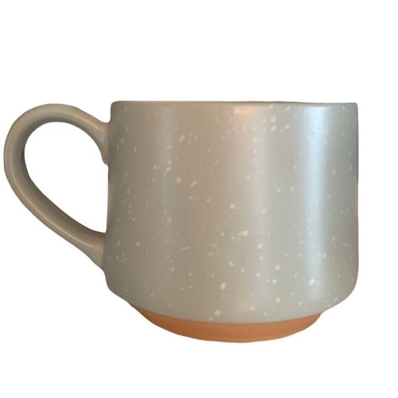 Oversized Mugs Stoneware Mint Gray Set of Two Large Speckled Tea Coffee Cups - Picture 7 of 13